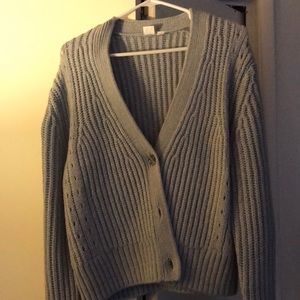 New textured button cardigan M